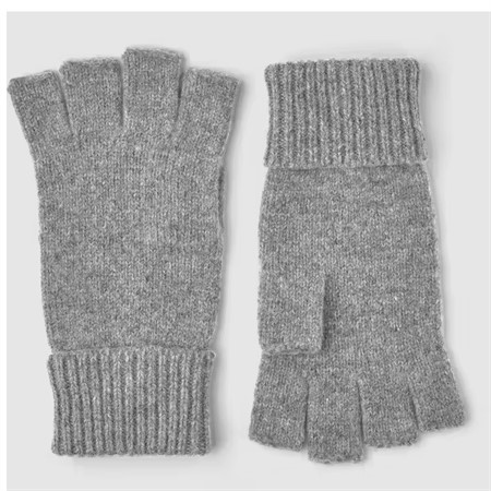 Basic Wool Half Finger - Grey - Strl 10