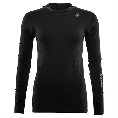 WarmWool Hood Sweater, Woman - JetBlack - L