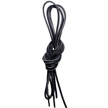 Leather Shoe Laces 180cm - Black - 180CM