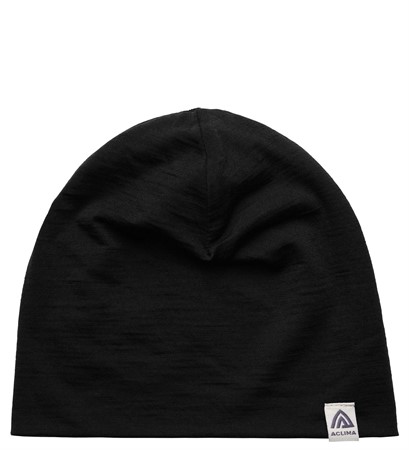 LightWool relaxed beanie Jet Black Onesize