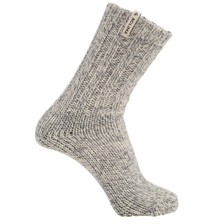 Norwegian Wool Socks Grey/White 40-45
