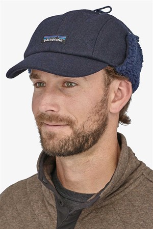 Recycled Wool Ear Flap Cap - Classic Navy - L/XL