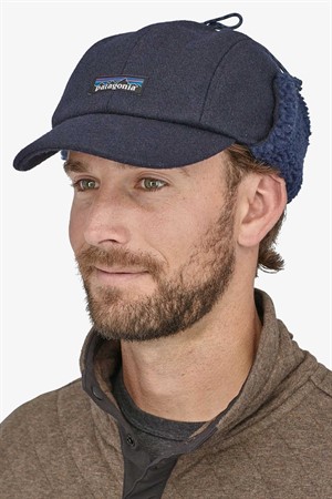 Recycled Wool Ear Flap Cap - Classic Navy - S/M