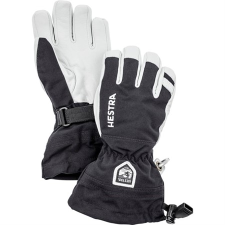 Army Leather Heli Ski Jr. - 5 finger Black - strl 4