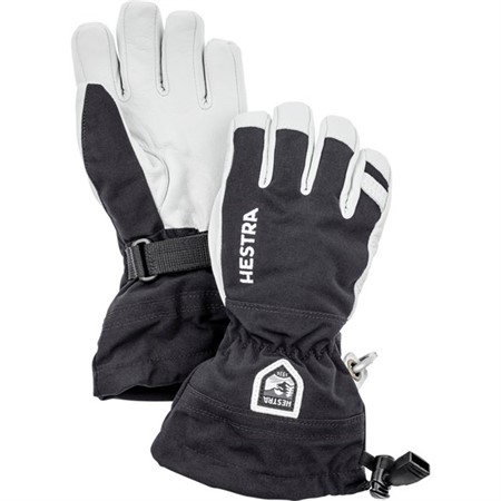 Army Leather Heli Ski Jr. - 5 finger Black - strl 5