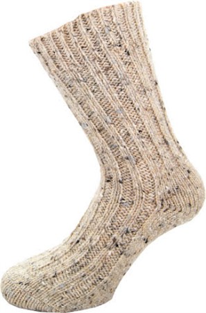 Raggsocka. - Light brown - 37-41 - irländsk ull