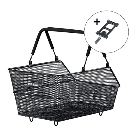 BASIL KORG BAK CENTO SVART MIK INKL ADAPTERPLATTA