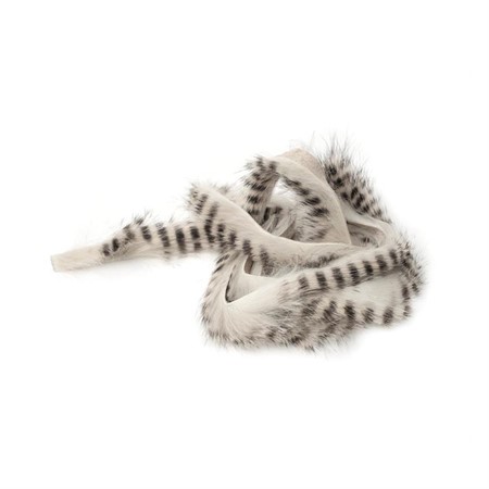 Black Barred Magnum Rabbit Strips White
