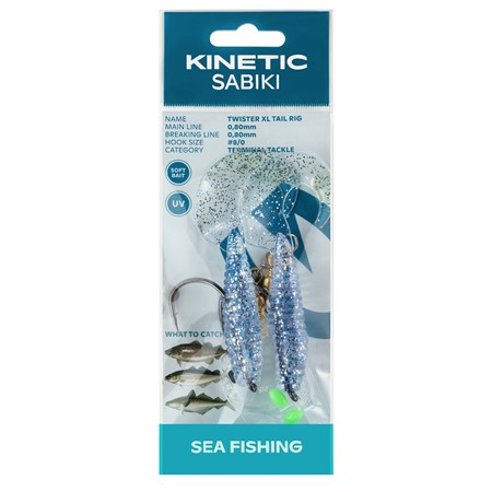 Kinetic Sabiki Twister XL Tail #8/0 Blue/Silver
