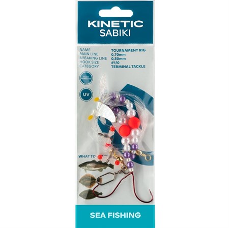 Kinetic Sabiki Tournament #1/0 Orange Pearl/Silver