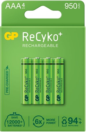 GP ReCyko+ Rechargable Batterier 950