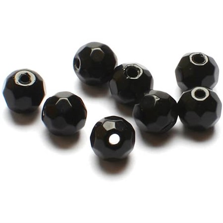 GLASS BEAD-FACET.BLK 6mm