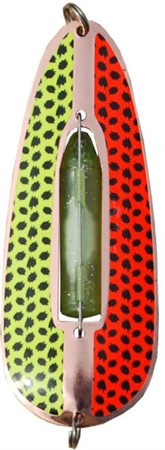 Muskus copper 114mm with yellow and red sticker black dots