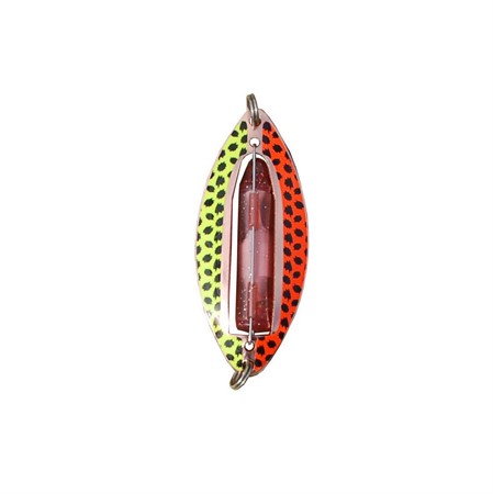 Muskus copper 81mm with yellow and red sticker black dots