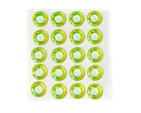 Epoxy Eyes 9mm White/Chartreuse