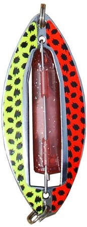 Muskus silver 81mm with yellow and red sticker black dots