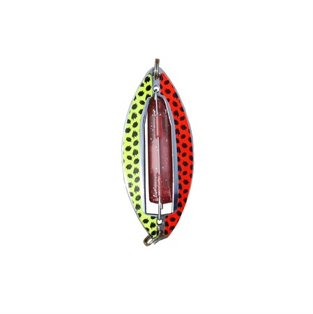 Muskus silver 81mm with yellow and red sticker black dots