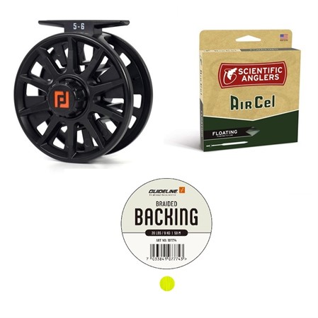 Surge Reel 5/6 + SA Air Cel Short #6 + GL Backing Gul 20lbs (Påspolad)