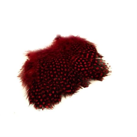 Strung Guinea Feathers Red